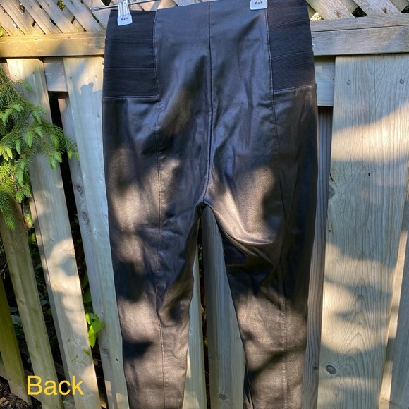 NWOT Black leather pull on leggings - Picture 4 of 4
